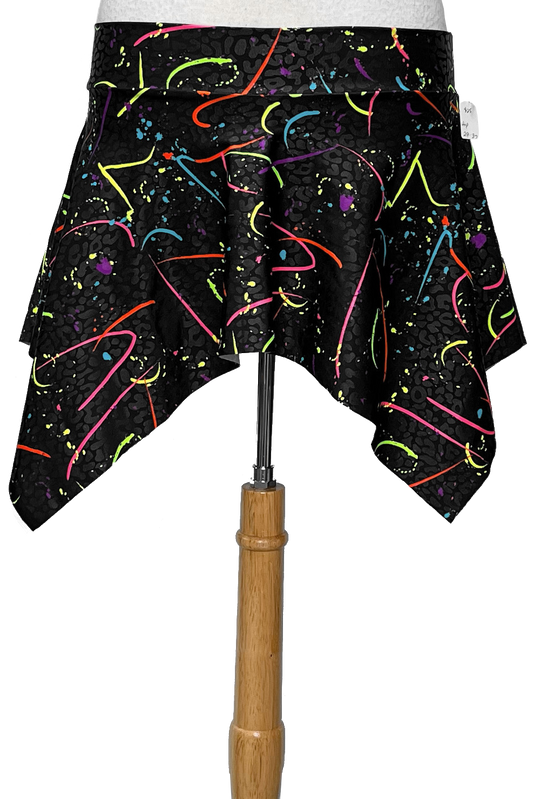 80's neon splatter mini skirt