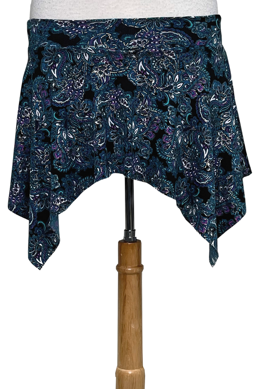 Teal paisley on black