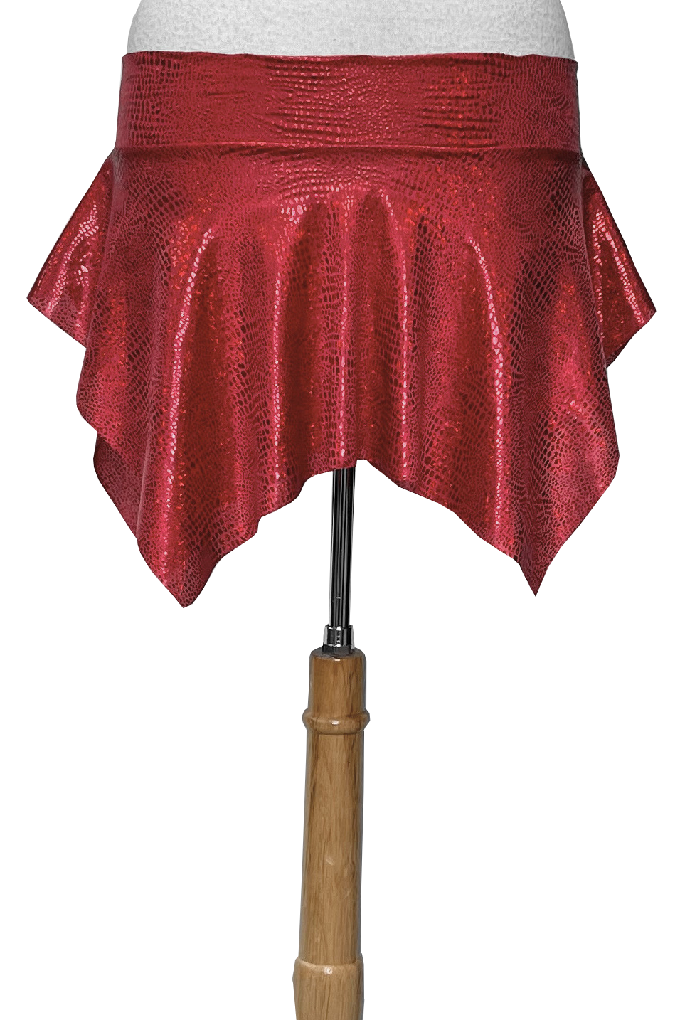 red alligator or crocodile mini skirt