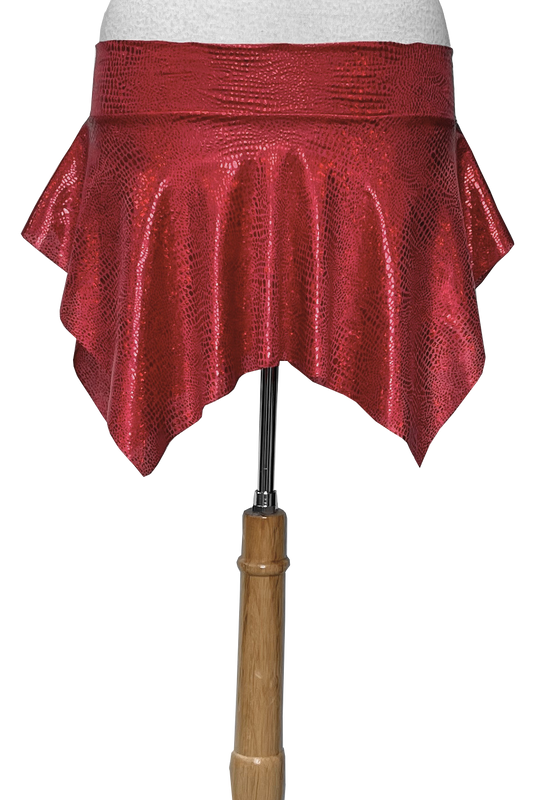 red alligator or crocodile mini skirt