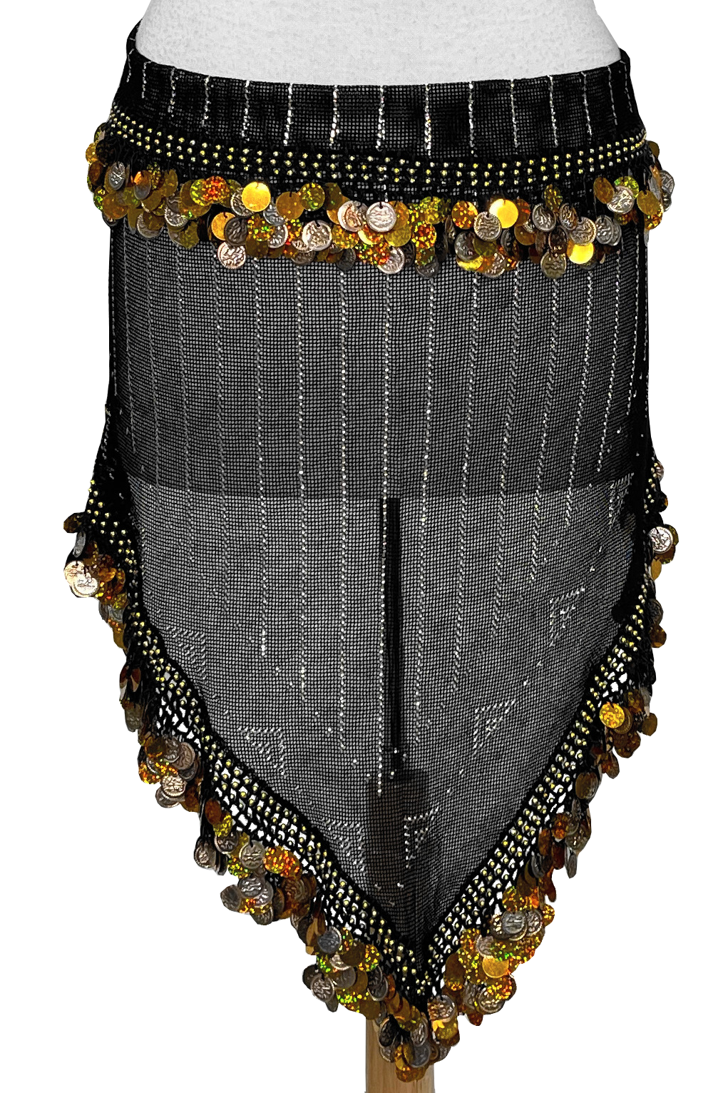 Assuit scarf with geometric lines and triangles