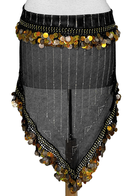 Assuit scarf with geometric lines and triangles