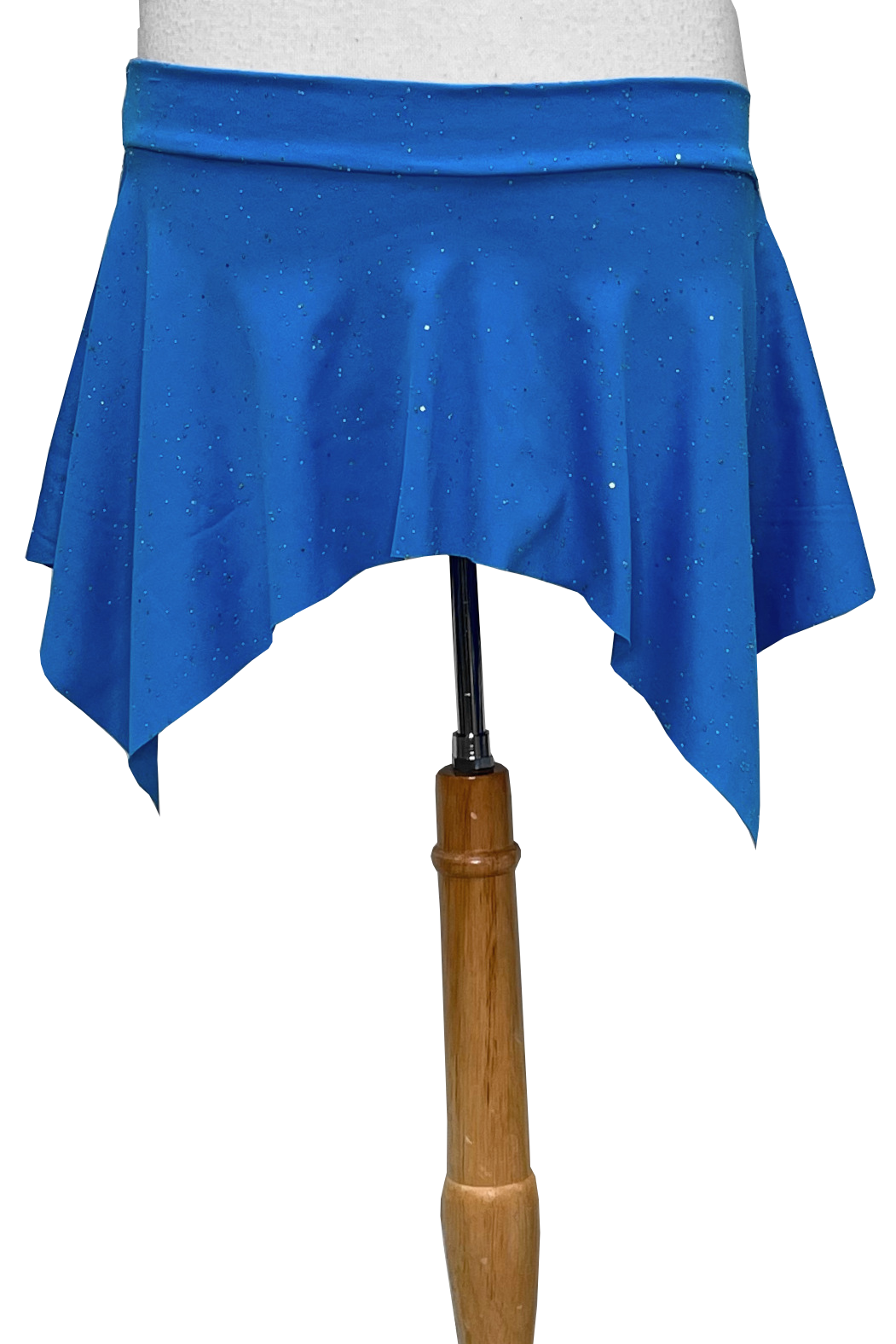 Blue skirt with metallic dots  on a white background