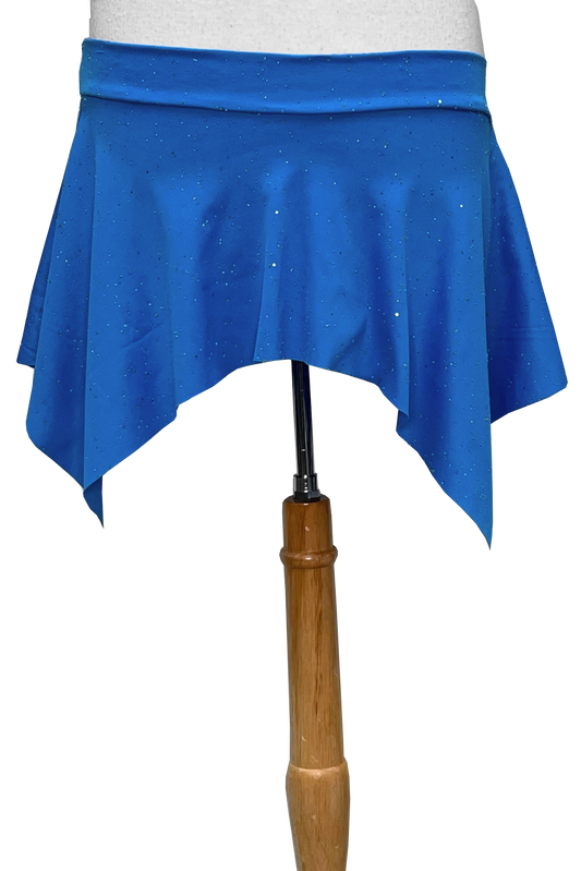 Blue skirt with metallic dots  on a white background
