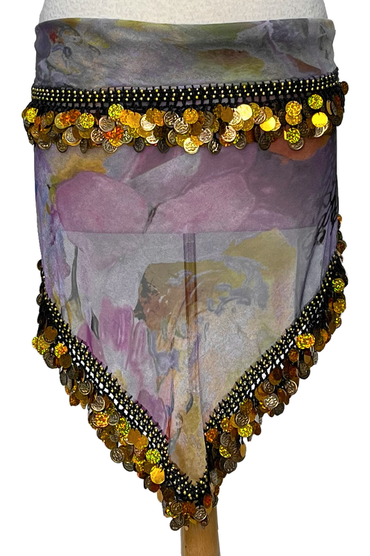 purple tie dye hip scarf