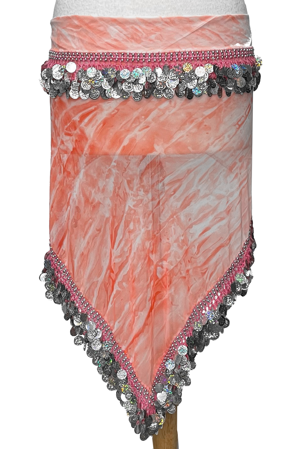 peach tie dye hip scarf