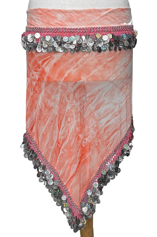 peach tie dye hip scarf