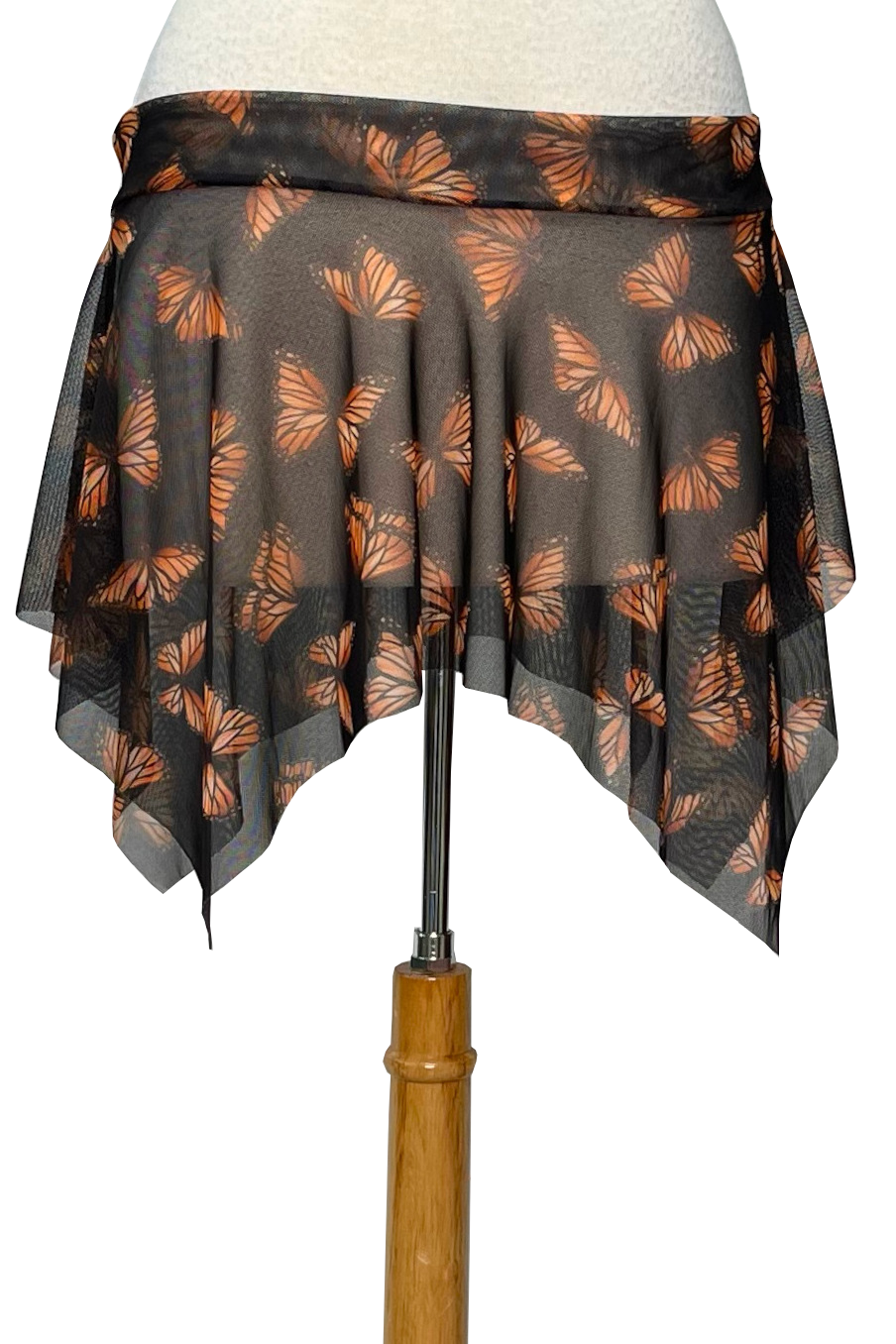 Butterfly mesh mini skirt