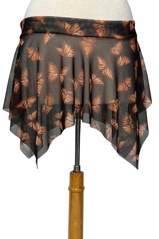 Butterfly mesh mini skirt