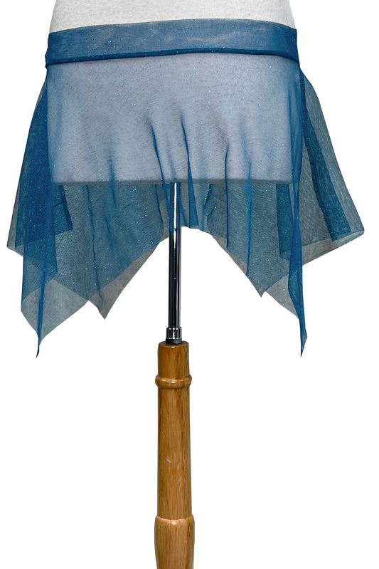 Teal glitter mesh overskirt