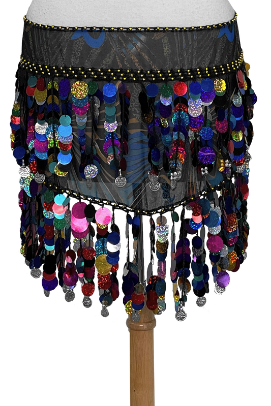 Printed chiffon hip scarf