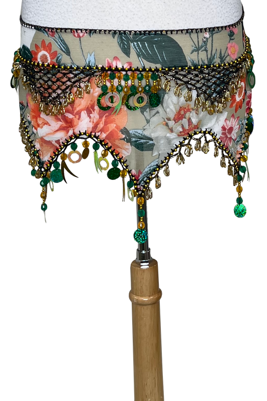 Floral Egyptian bellydance hip scarf.