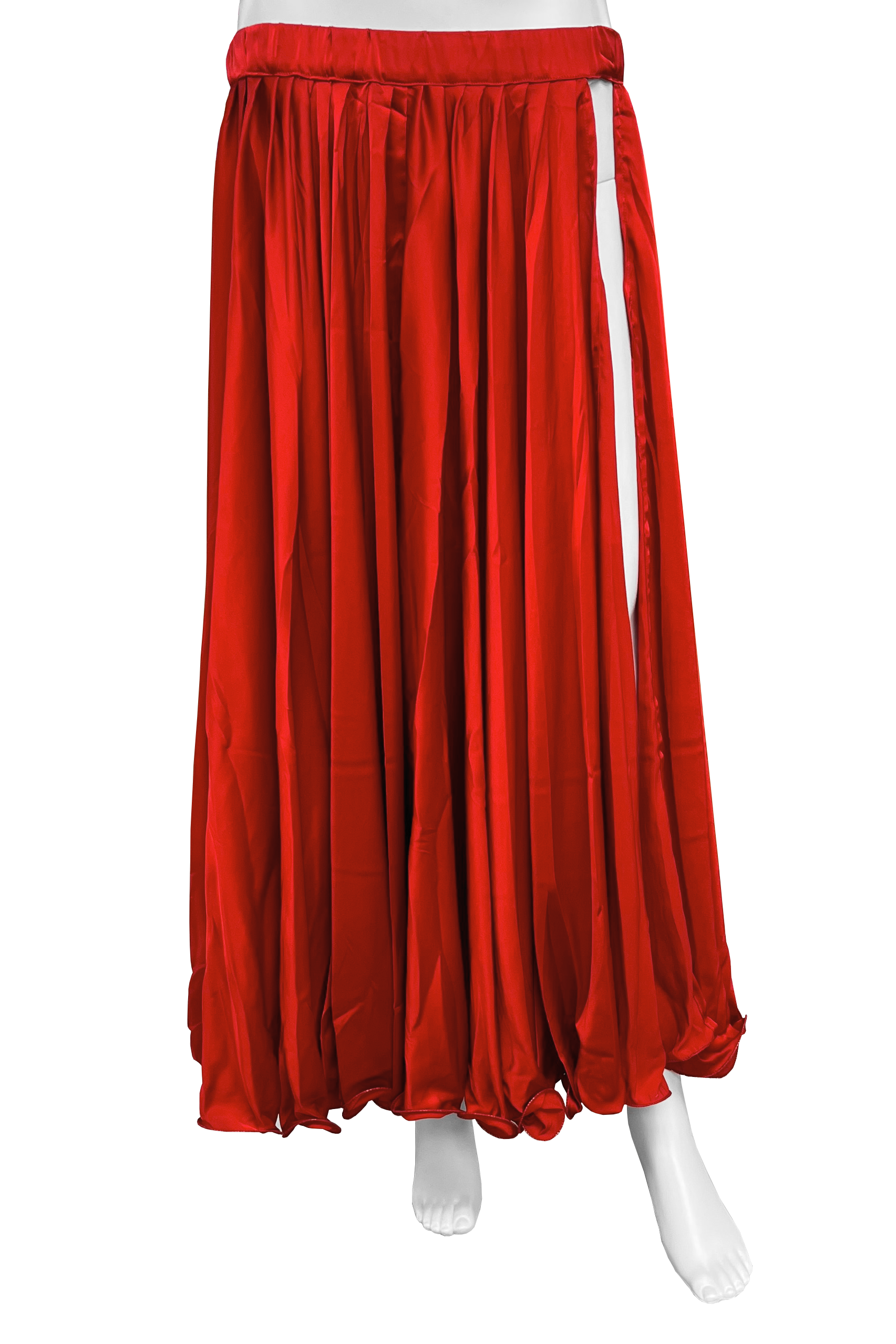 Red satin bellydance skirt