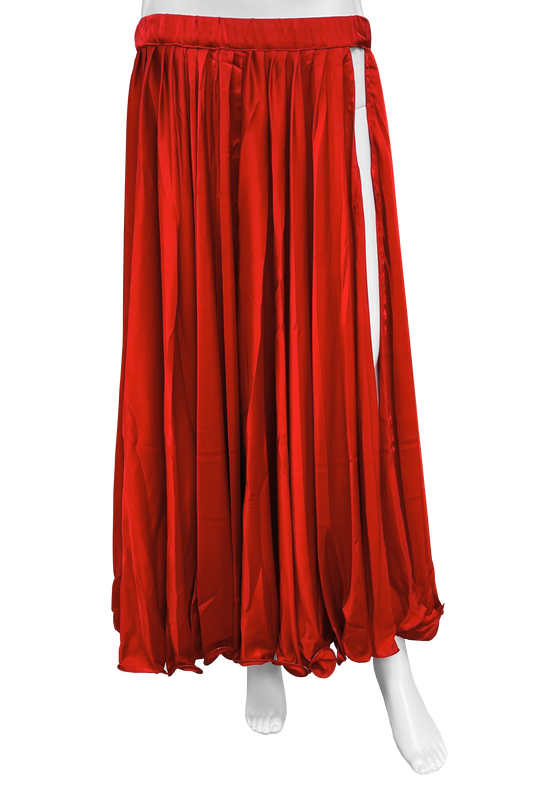 Red satin bellydance skirt