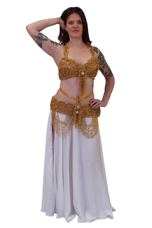 Belly dance bra and belt set for raks sharki