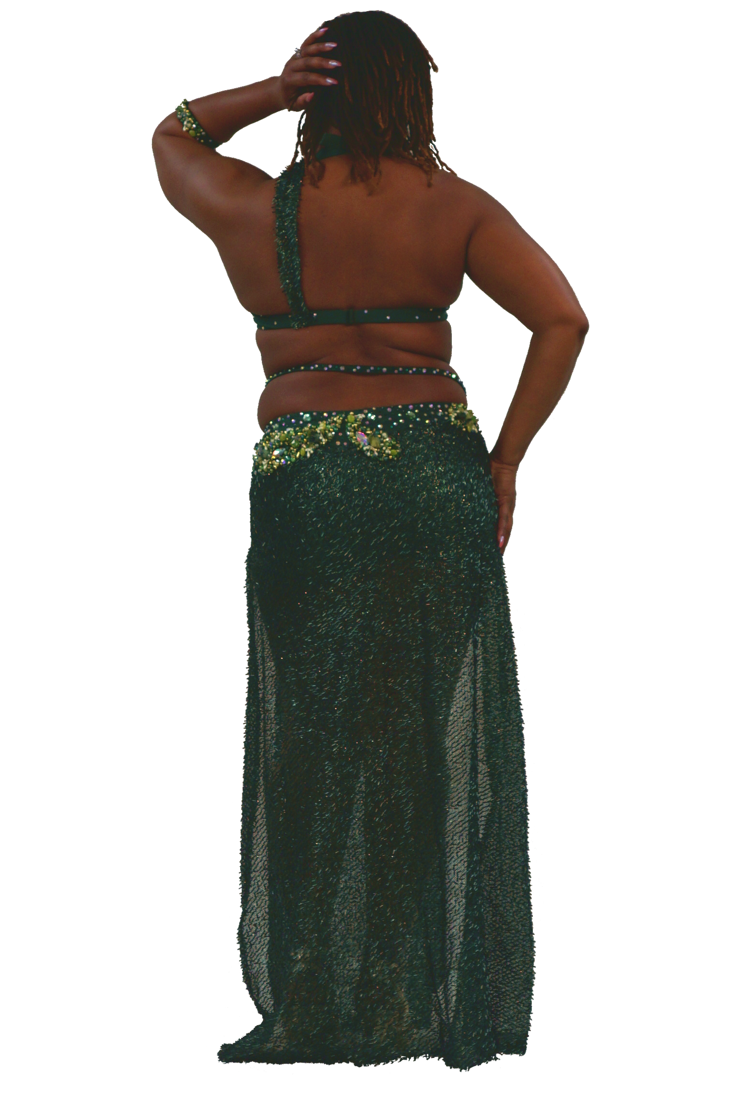 Green beaded skirt