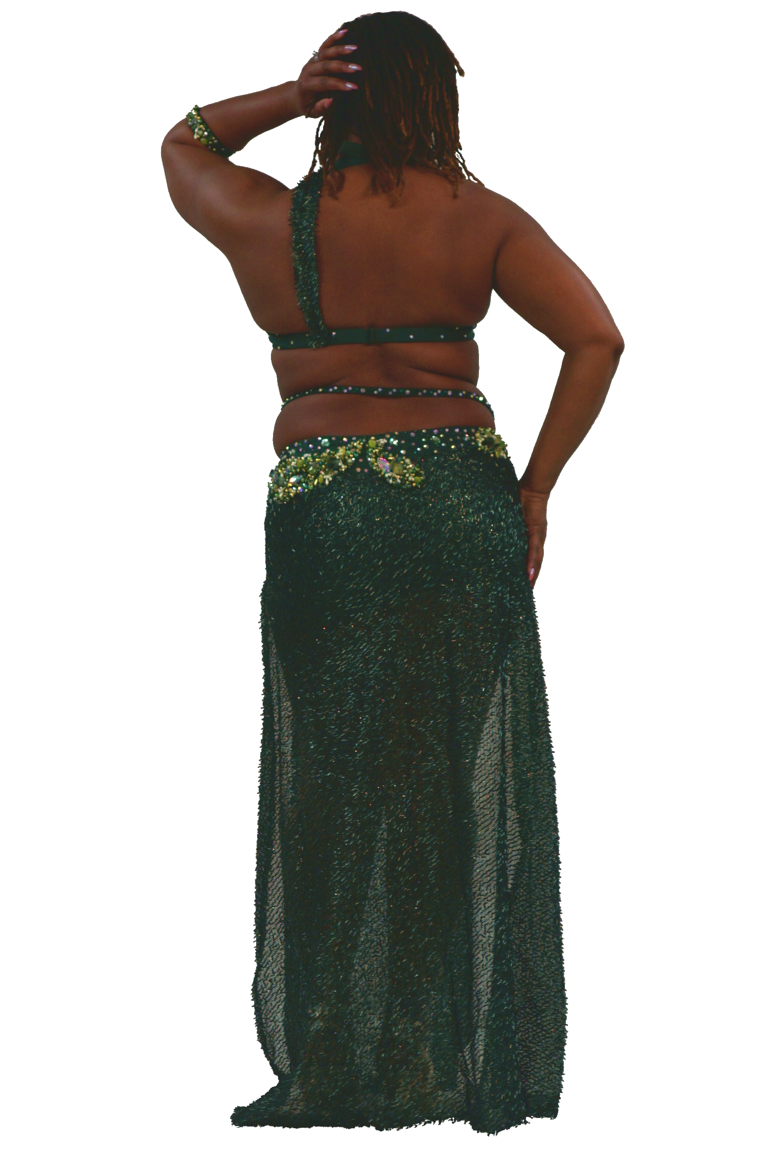 Green beaded skirt