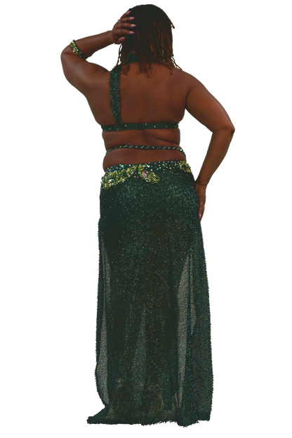 Green beaded skirt