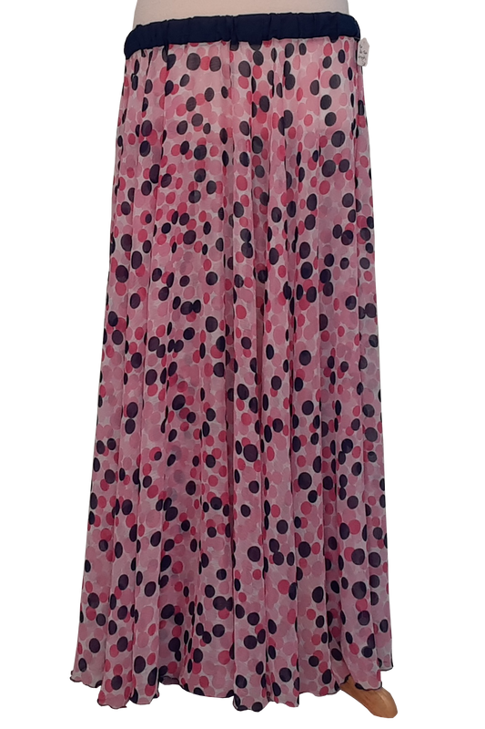 Pink and blue polka dot circle skirt