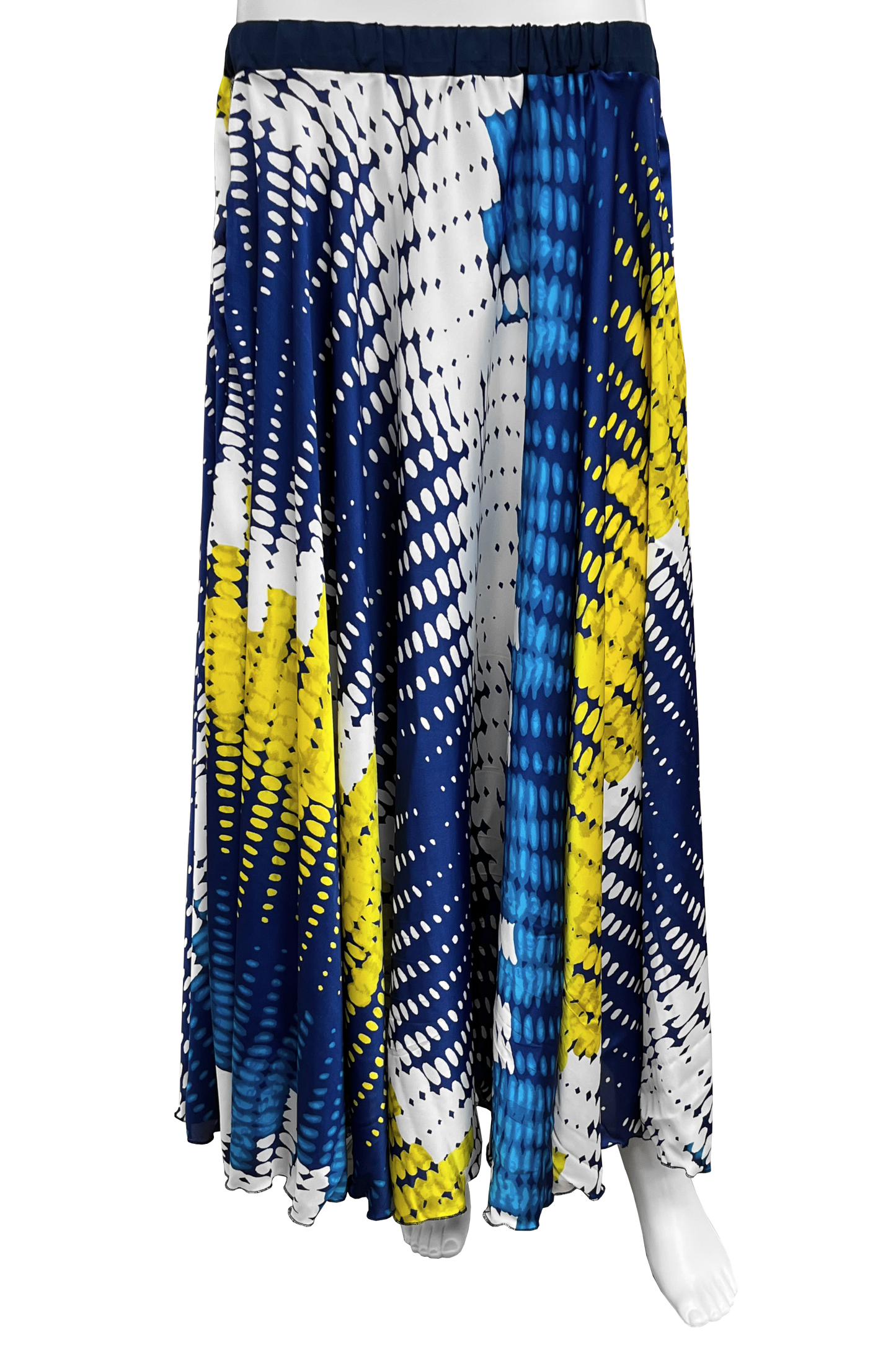 Blue, white, and yellow bellydance skirt