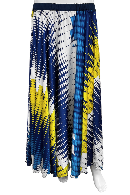 Blue, white, and yellow bellydance skirt