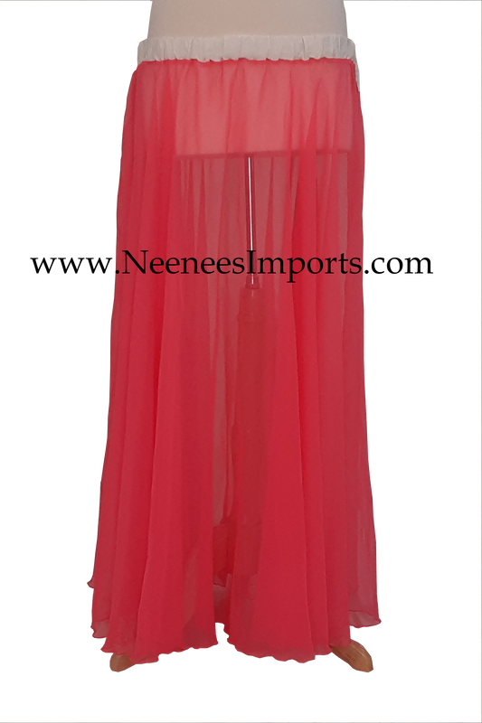 Sheer coral colored skirt