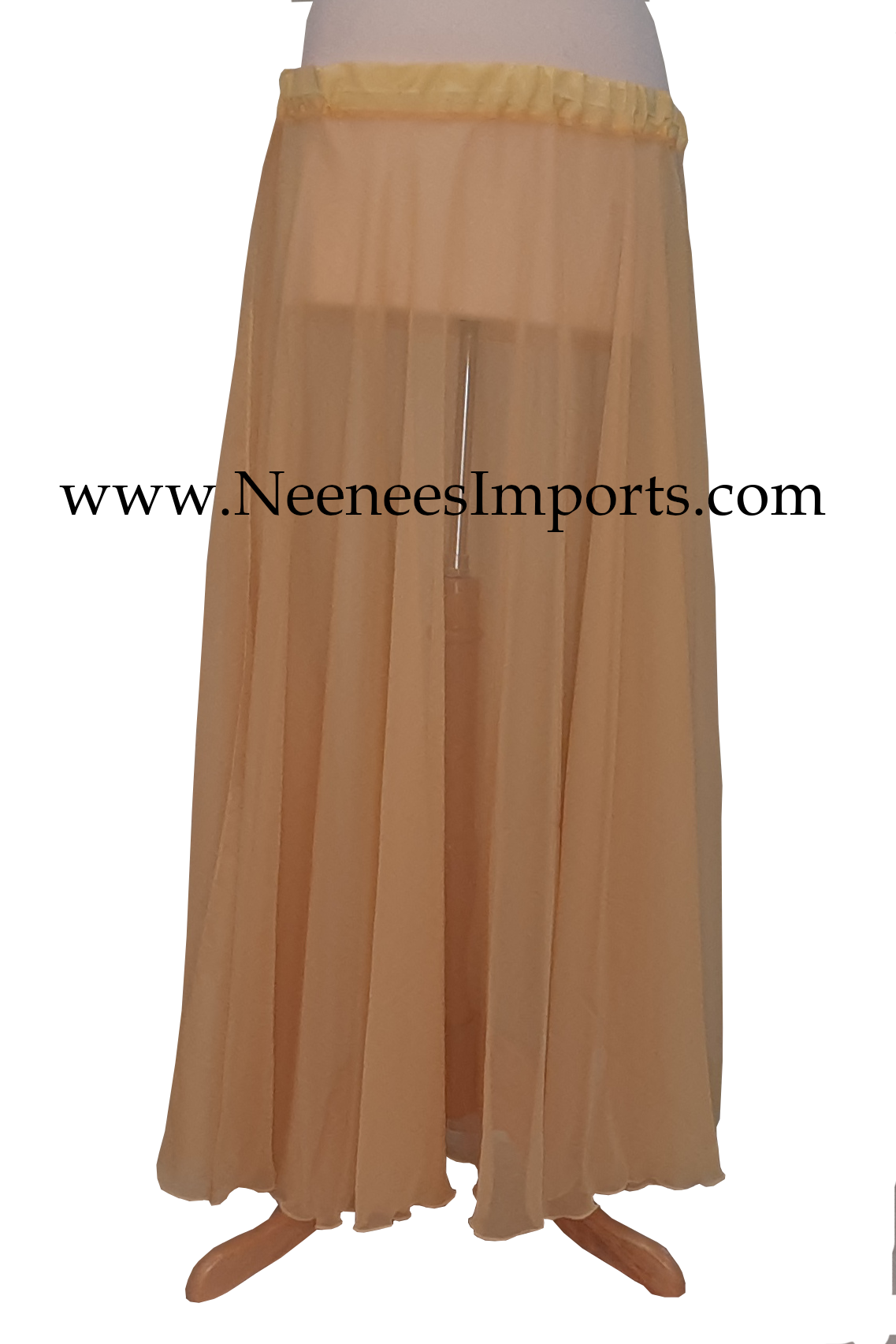 Long sheer beige skirt 