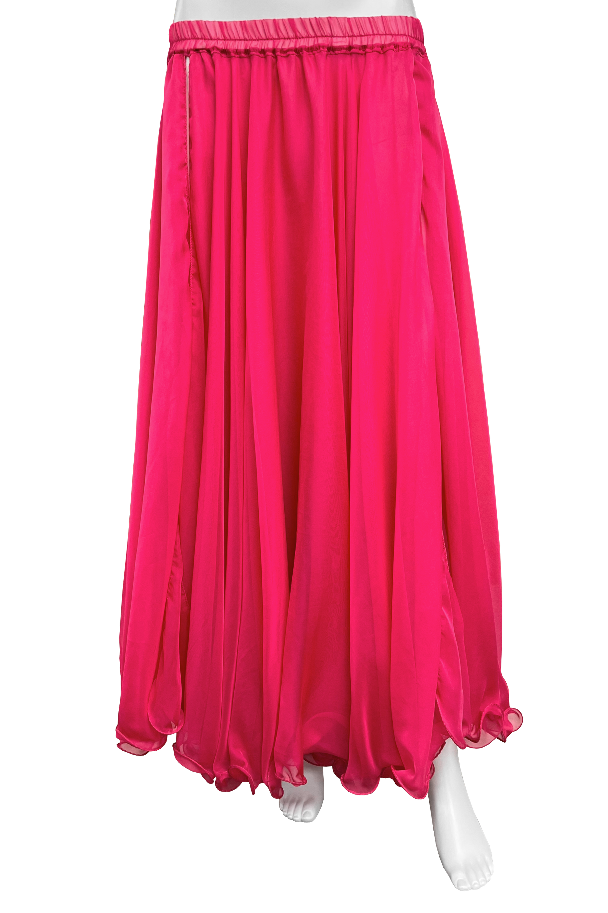 Pink chiffon circle skirt for bellydance