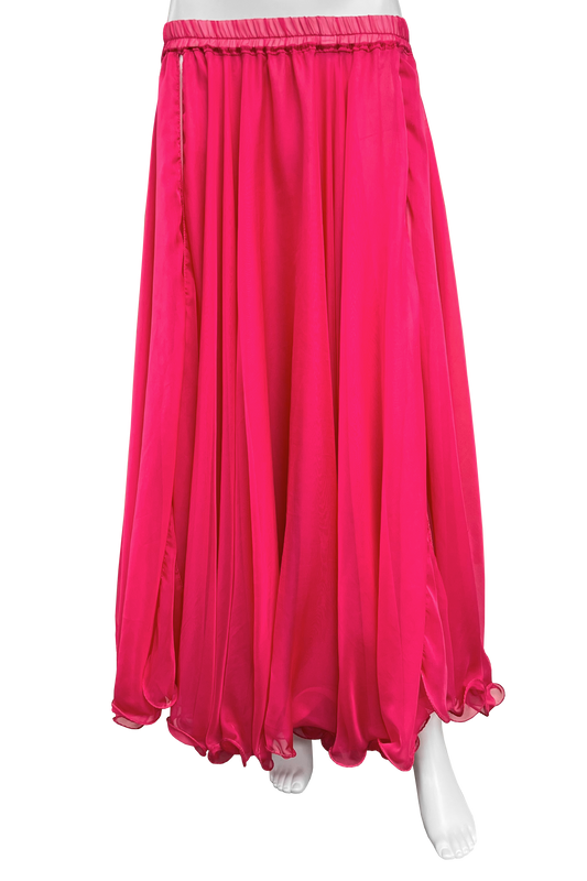 Pink chiffon circle skirt for bellydance
